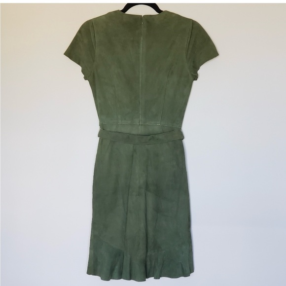 Rachel Zoe sz 4 goatsuede dress in olive green as seen on megan markle - Picture 6 of 8